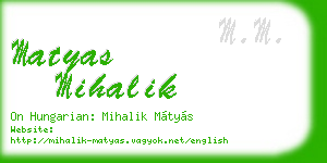 matyas mihalik business card