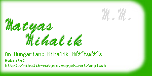 matyas mihalik business card